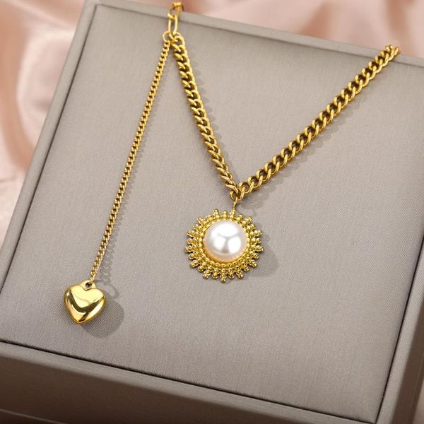 chains rxsmll sun flower necklaces for women girl luxury gold pearl stainless steel neck chain party jewelry christmas gift accessories, Silver
chains rxsmll sun flower necklaces for women girl luxury gold pearl stainless steel neck chain party jewelry christmas gift accessories, Silver