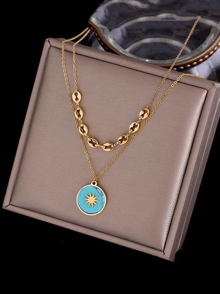 chains titanium steel necklace fashion jewelry natural stone love choker double layer nice gift for women stailess, Silver
chains titanium steel necklace fashion jewelry natural stone love choker double layer nice gift for women stailess, Silver