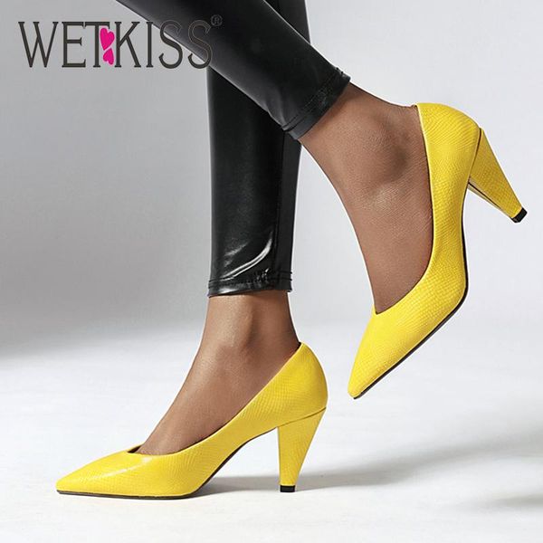 dress shoes wetkiss fashion women pumps spike hee pointed toe shallow snakeskin print thick high heels slip on party ladies, Black
dress shoes wetkiss fashion women pumps spike hee pointed toe shallow snakeskin print thick high heels slip on party ladies, Black
