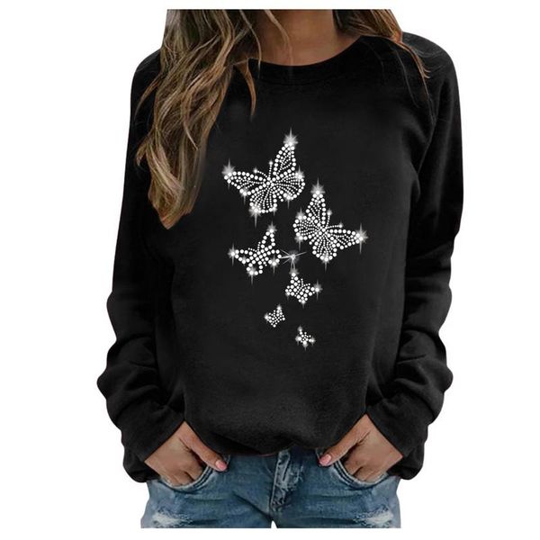 women's hoodies & sweatshirts women hoodie fashion butterfly rhinestone drill print harajuku casual o neck long sleeve blouse ladies b, Black
women's hoodies & sweatshirts women hoodie fashion butterfly rhinestone drill print harajuku casual o neck long sleeve blouse ladies b, Black