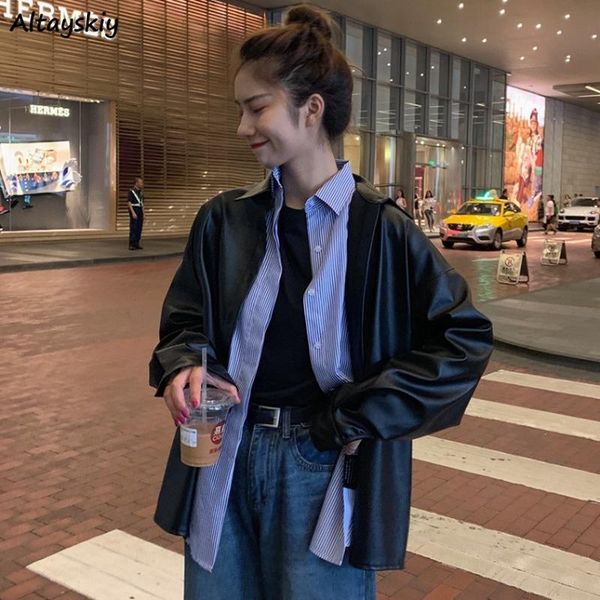 women's jackets pu leather women fashion moto biker outerwear ladies all-match simple basic coats bf handsome chic fall harajuku, Black;brown
women's jackets pu leather women fashion moto biker outerwear ladies all-match simple basic coats bf handsome chic fall harajuku, Black;brown