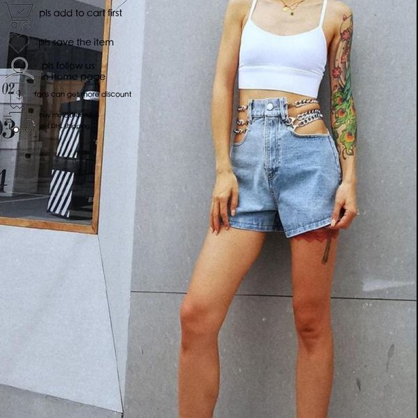getspring women denim chain hollow out high waisted summer mini jeans shorts fashion new arrival blue 210304, White;black
getspring women denim chain hollow out high waisted summer mini jeans shorts fashion new arrival blue 210304, White;black
