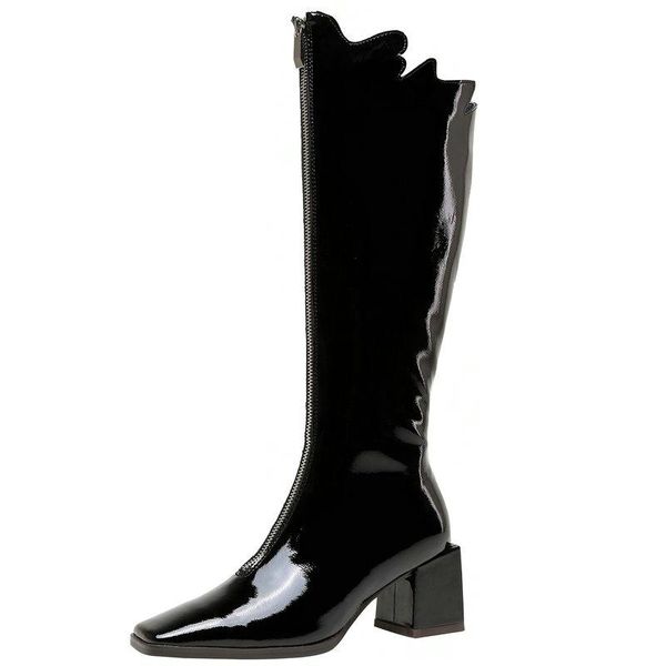 boots fashion women patent leather knee-high square toe zippers high heels casual shoes woman 2021 winter autumn, Black
boots fashion women patent leather knee-high square toe zippers high heels casual shoes woman 2021 winter autumn, Black
