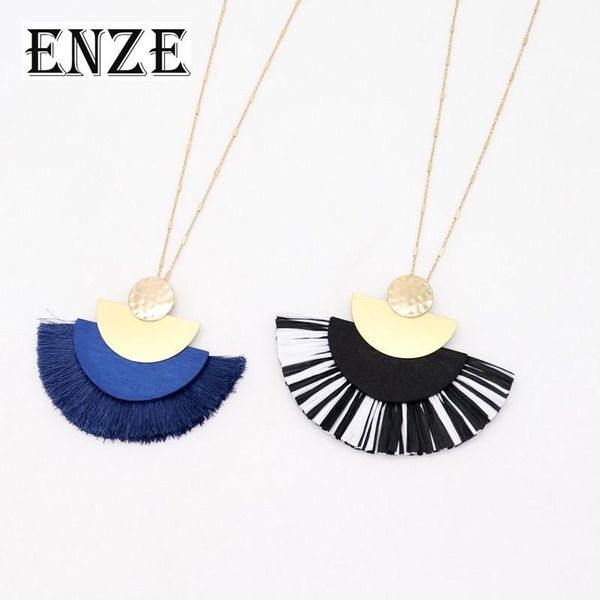 pendant necklaces enze black blue semi-circular wood zinc alloy hay wire rope fringed fan-shaped combination long bead necklace for women, Silver
pendant necklaces enze black blue semi-circular wood zinc alloy hay wire rope fringed fan-shaped combination long bead necklace for women, Silver