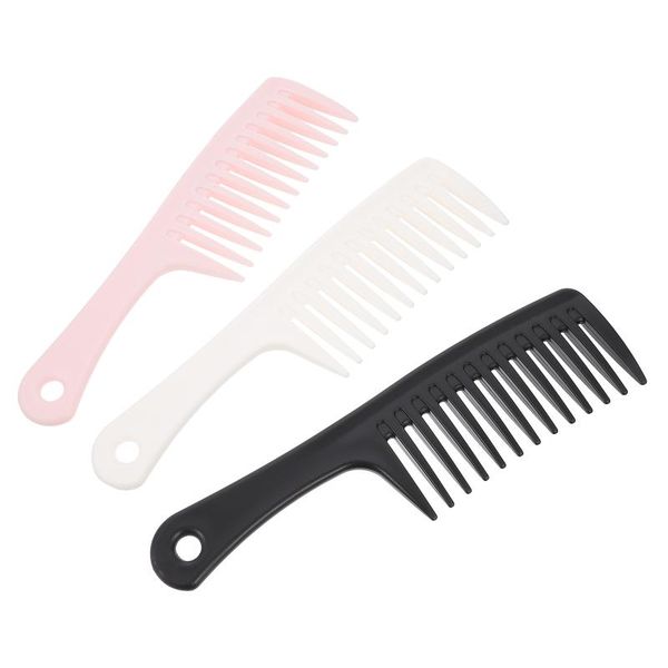 hair brushes 3pcs hairdressing comb wide tooth smooth stylish, Silver