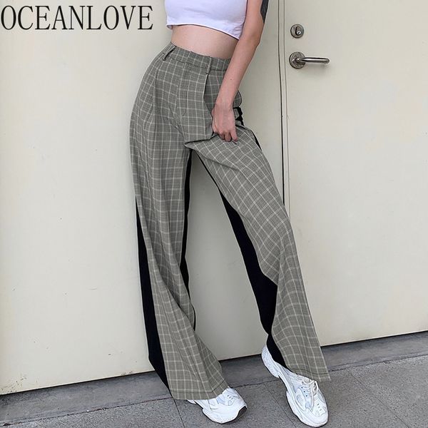 autumn women trousers fashion high waist mujer pantalones plaid panelled streetwear pants contrast color 18387 210415, Black;white
autumn women trousers fashion high waist mujer pantalones plaid panelled streetwear pants contrast color 18387 210415, Black;white