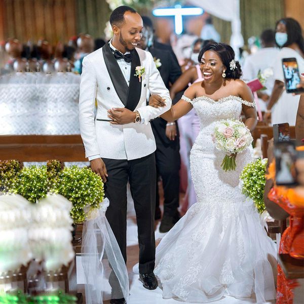 plus size crystal off the shoulder mermaid bridal dress vintage tulle lace appliques country africa wedding gowns, White
plus size crystal off the shoulder mermaid bridal dress vintage tulle lace appliques country africa wedding gowns, White