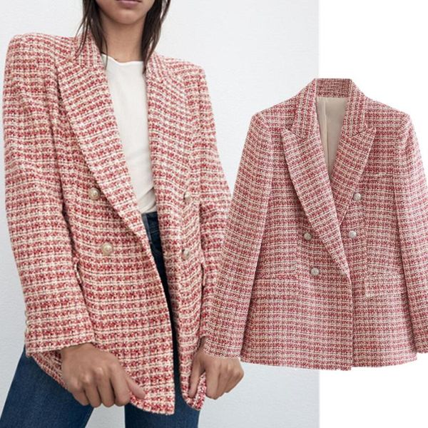 women's suits & blazers withered winter england style fashion double breasted casual texture blazer women mujer 2021 and jackets, White;black
women's suits & blazers withered winter england style fashion double breasted casual texture blazer women mujer 2021 and jackets, White;black