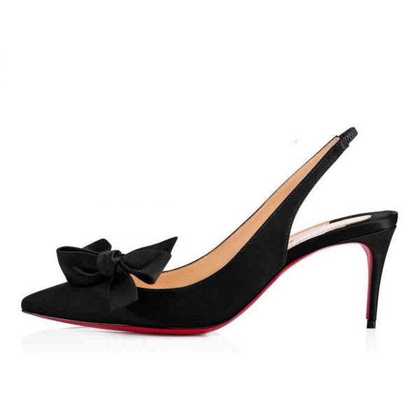 shoes luxury women designer brand bowtie slingbacks summer sophisticated elegant high heel pointed toes red bottom yasling 70mm with box, Black
shoes luxury women designer brand bowtie slingbacks summer sophisticated elegant high heel pointed toes red bottom yasling 70mm with box, Black