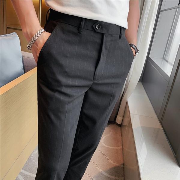 men's suits & blazers british style men suit pants fashion 2021 spring summer business striped slim fit ankle length office trousers 36, White;black
men's suits & blazers british style men suit pants fashion 2021 spring summer business striped slim fit ankle length office trousers 36, White;black