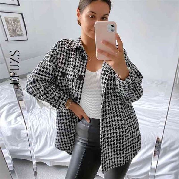 vintage houndstooth palid jackets women winter coat fashion long sleeve shirt jacket female korean outeearr 210521, Black;brown
vintage houndstooth palid jackets women winter coat fashion long sleeve shirt jacket female korean outeearr 210521, Black;brown