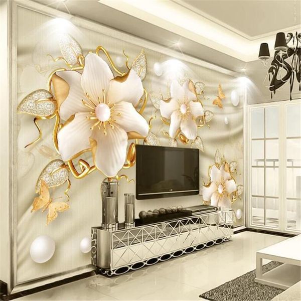 milofi custom wall wallpaper mural european 3d luxury golden jewelry flower silk tv background wallpapers
milofi custom wall wallpaper mural european 3d luxury golden jewelry flower silk tv background wallpapers