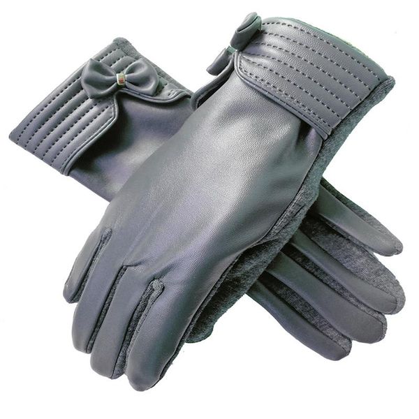 five fingers gloves women' warm bows patchwork pu leather velvet sewing thread elegant touch screen winter, Blue;gray
five fingers gloves women' warm bows patchwork pu leather velvet sewing thread elegant touch screen winter, Blue;gray