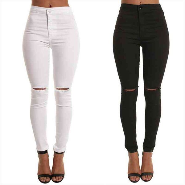 pure white black ripped women jeans casual slim solid hole long zippers skinny pants daily t1g, Blue 
pure white black ripped women jeans casual slim solid hole long zippers skinny pants daily t1g, Blue