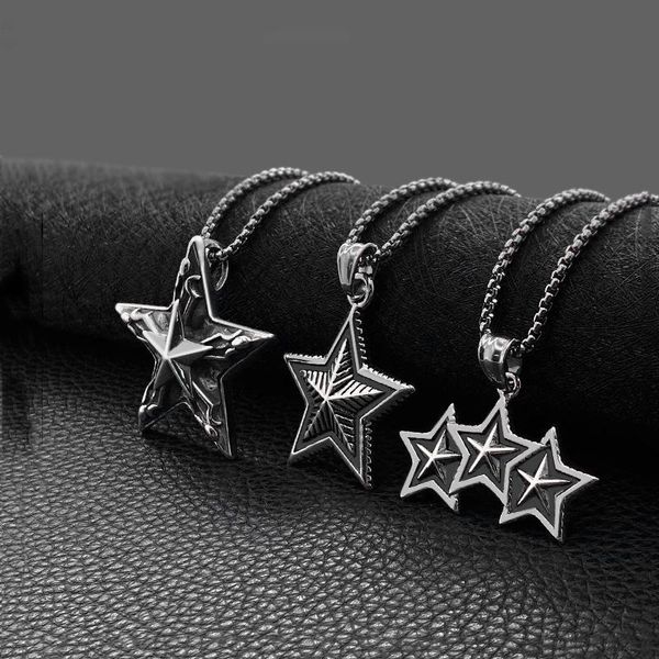 fashion titanium steel punk retro five-pointed star pendant necklace stainless accessories female necklaces, Silver
fashion titanium steel punk retro five-pointed star pendant necklace stainless accessories female necklaces, Silver