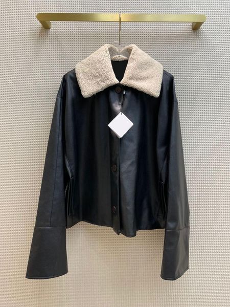 women's leather & faux 2021 women fashion loose pu jacket with fur lapel tc210931, Black
women's leather & faux 2021 women fashion loose pu jacket with fur lapel tc210931, Black
