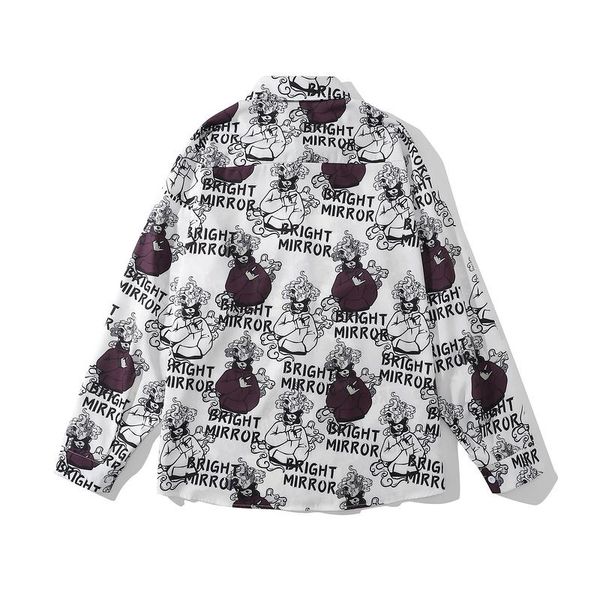 men's casual shirts hawaiian long sleeve men print beach lapel spring and autumn business oversize top, White;black
men's casual shirts hawaiian long sleeve men print beach lapel spring and autumn business oversize top, White;black