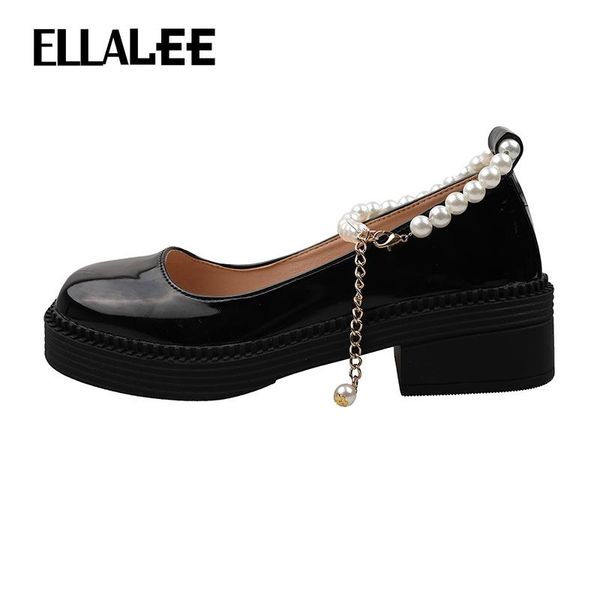 dress shoes ellalee woman fashion pearl ankle strap buckle metal decoration handmade spring pumps women's summer mary janes, Black
dress shoes ellalee woman fashion pearl ankle strap buckle metal decoration handmade spring pumps women's summer mary janes, Black