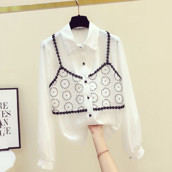 autumn fashion women's long sleeves turn down collar patchwork lace sequin shirts female casual shirt blouse a4015 210428, White
autumn fashion women's long sleeves turn down collar patchwork lace sequin shirts female casual shirt blouse a4015 210428, White