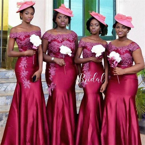 dark pink bridesmaid dress 2022 mermaid lace appliqued off the shoulder zip back satin maid of honor dresses plus size lady party guest prom, White;pink
dark pink bridesmaid dress 2022 mermaid lace appliqued off the shoulder zip back satin maid of honor dresses plus size lady party guest prom, White;pink