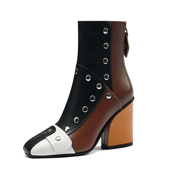boots retro cowhide western women's short autumn and winter luxury round head color matching rivets plus cashmere cowboy, Black
boots retro cowhide western women's short autumn and winter luxury round head color matching rivets plus cashmere cowboy, Black