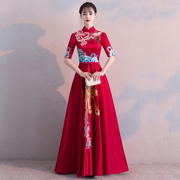 casual dresses red bride embroidery cheongsam long party dress elegant chinese style women wedding qipao luxury gown vestido s-xxl, Black;gray
casual dresses red bride embroidery cheongsam long party dress elegant chinese style women wedding qipao luxury gown vestido s-xxl, Black;gray