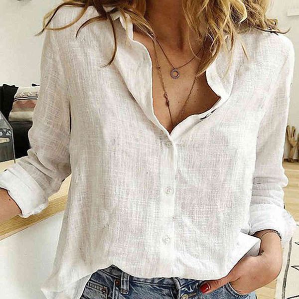 women's blouses & shirts cotton linen solid shirt autumn autumn leisure button v neck cardigan loose long sleeve plus siz, White
women's blouses & shirts cotton linen solid shirt autumn autumn leisure button v neck cardigan loose long sleeve plus siz, White
