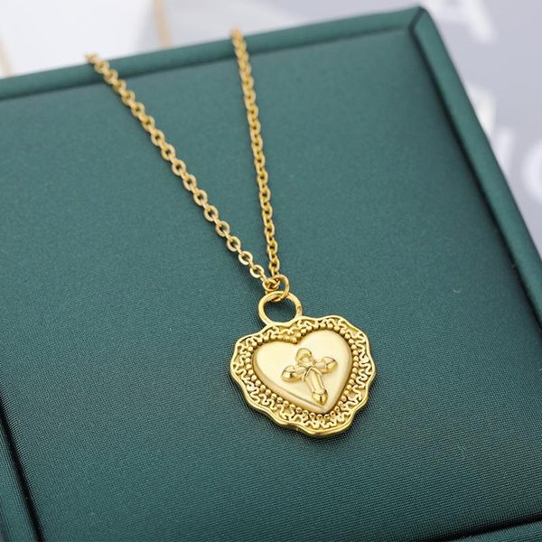 pendant necklaces heart cross for women stainless steel gold chain love shaped collar necklace choker jewelry gift collier femme, Silver
pendant necklaces heart cross for women stainless steel gold chain love shaped collar necklace choker jewelry gift collier femme, Silver