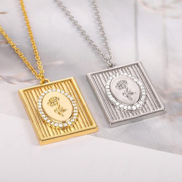 pendant necklaces 2021 delicate rose flower zircon necklace stainless steel gold silver color charm for woman jewelry gift
pendant necklaces 2021 delicate rose flower zircon necklace stainless steel gold silver color charm for woman jewelry gift