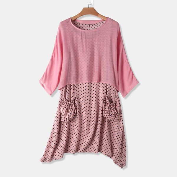 casual dresses summer two pieces set polka dot dress elegant o neck three quarter sleeve midi plus size women loose sundress, Black;gray
casual dresses summer two pieces set polka dot dress elegant o neck three quarter sleeve midi plus size women loose sundress, Black;gray
