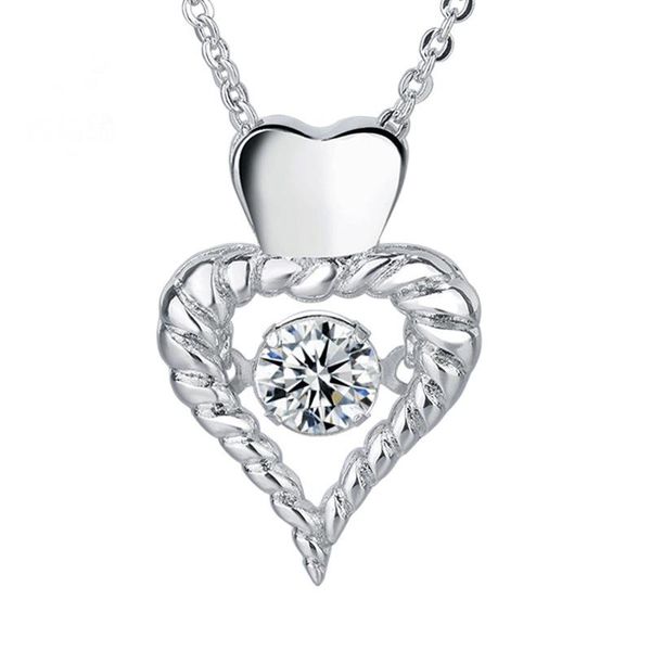 creative rotate zircon heart-shaped pendant necklace charming women's wedding fashion jewelry romantic valentine's day gift neckla, Silver
creative rotate zircon heart-shaped pendant necklace charming women's wedding fashion jewelry romantic valentine's day gift neckla, Silver