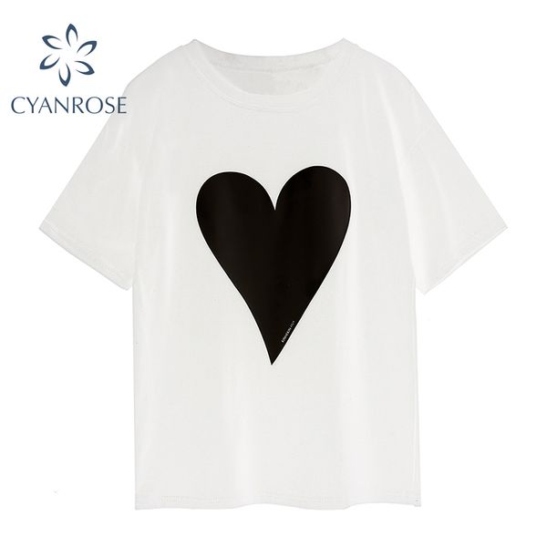 short sleeve love pattern t shirt women summer white&black loose rok basic tees female casual crewneck trendy ol chic 210417
short sleeve love pattern t shirt women summer white&black loose rok basic tees female casual crewneck trendy ol chic 210417