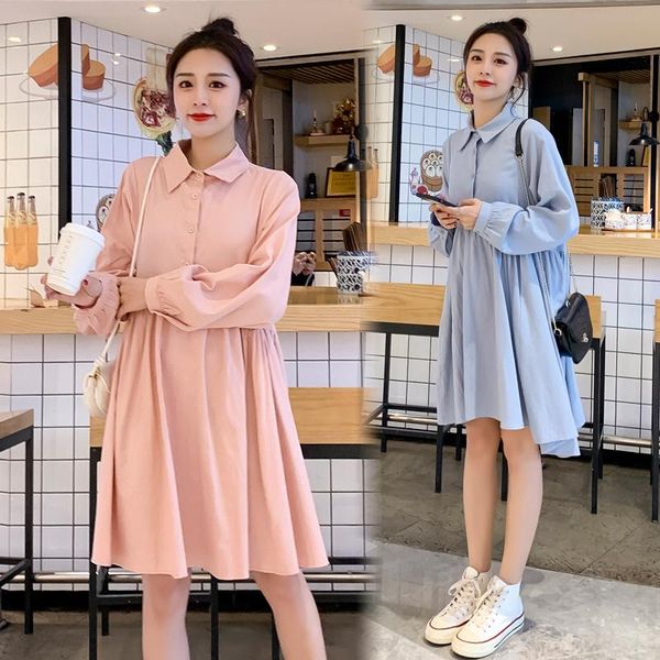 maternity dresses 8157# clothes spring autumn cotton long sleeves turn down collar loose stylish dress pregnant women mom, White
maternity dresses 8157# clothes spring autumn cotton long sleeves turn down collar loose stylish dress pregnant women mom, White