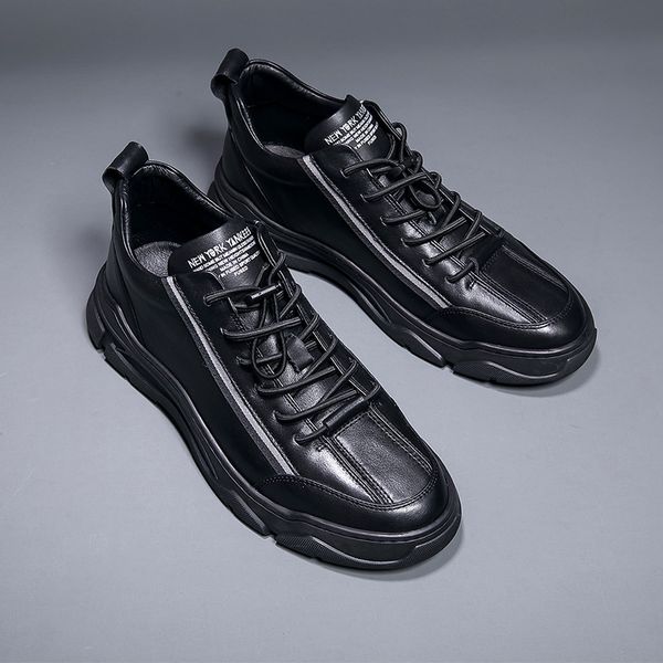men's casual 2021 autumn winter new plush thickened sports men's leather trend versatile thick soled shoes, Black
men's casual 2021 autumn winter new plush thickened sports men's leather trend versatile thick soled shoes, Black