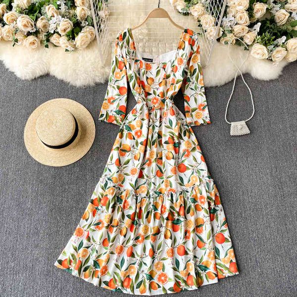 singreiny women orange print dress retro square collar long sleeve ruffles a-line dress autumn korean elegant streetwear dress 210419, Black;gray
singreiny women orange print dress retro square collar long sleeve ruffles a-line dress autumn korean elegant streetwear dress 210419, Black;gray