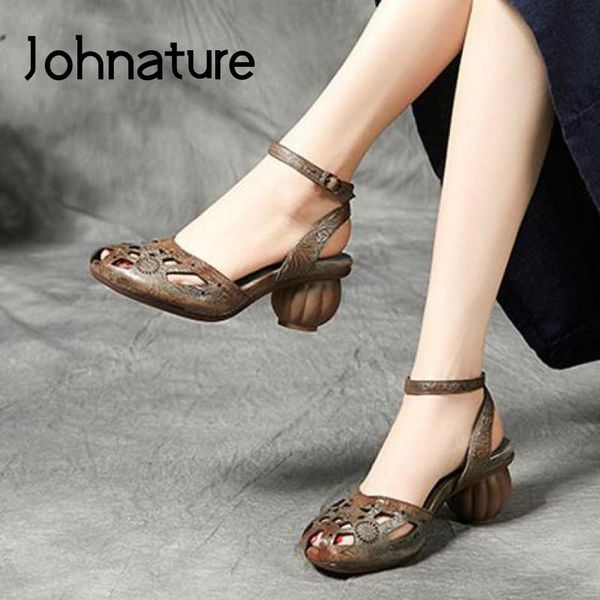 johnature retro high heels sandals women shoes genuine leather 2021 spring summer buckle strap casual sewing ladies, Black
johnature retro high heels sandals women shoes genuine leather 2021 spring summer buckle strap casual sewing ladies, Black
