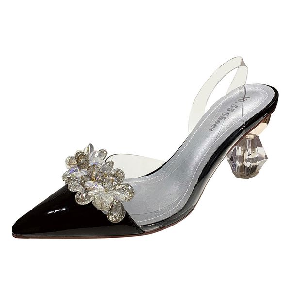 slingback transparent pu leather sandals women red bottoms 7cm heels pointed toe pumps wedding dress shoes with box, Black
slingback transparent pu leather sandals women red bottoms 7cm heels pointed toe pumps wedding dress shoes with box, Black