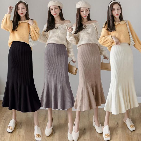 casual women's skirt 2021 autumn and winter high waist slim knit fishtail bag hip ruffled skirts, Black
casual women's skirt 2021 autumn and winter high waist slim knit fishtail bag hip ruffled skirts, Black
