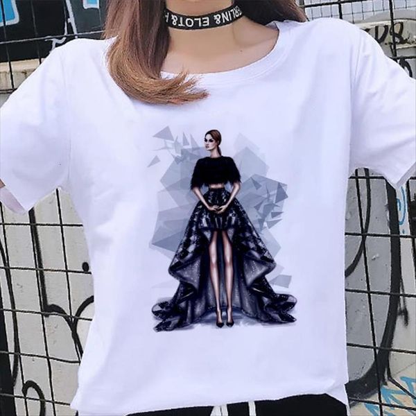 the fashionable cool image women printed harajuku casual slim white short sleeve street clothes
the fashionable cool image women printed harajuku casual slim white short sleeve street clothes