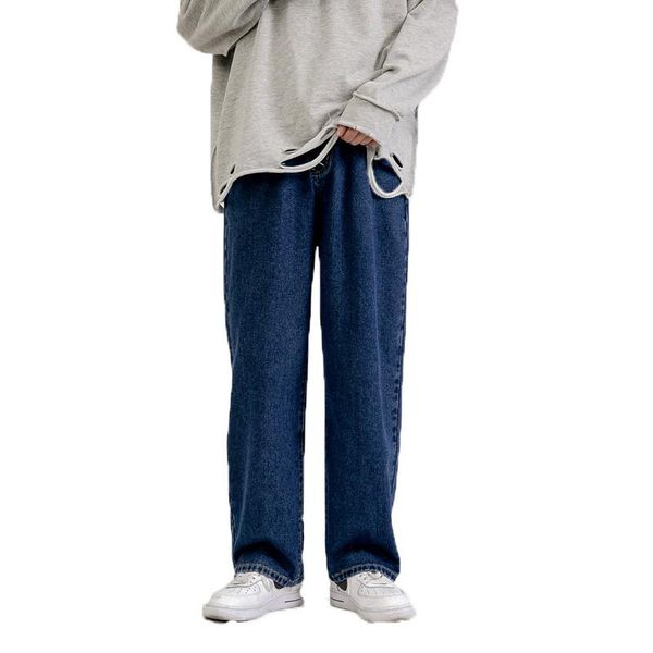 men's jeans autumn and winter loose straight leg wide-leg pants cropped trousers, Blue
men's jeans autumn and winter loose straight leg wide-leg pants cropped trousers, Blue