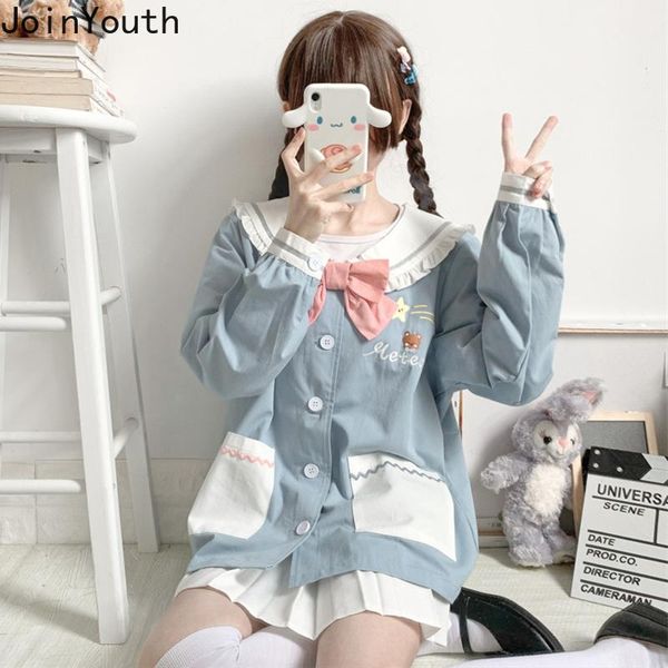 women's jackets joinyouth for women chic 's ears sailor collar kawaii coat embroidery pocket bow japanese fashion female, Black;brown
women's jackets joinyouth for women chic 's ears sailor collar kawaii coat embroidery pocket bow japanese fashion female, Black;brown