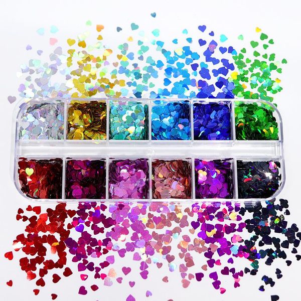 nail glitter 12grids heart holographic sequin accessories colorful 3d flakes uv gel polish decals for manicure holo, Silver;gold
nail glitter 12grids heart holographic sequin accessories colorful 3d flakes uv gel polish decals for manicure holo, Silver;gold