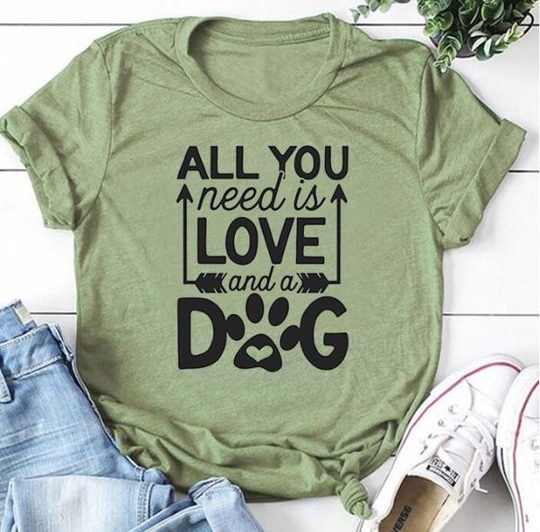 women's t-shirt all you need is love and a dog woman tshirt summer casual tee female short sleeve t shirts, White
women's t-shirt all you need is love and a dog woman tshirt summer casual tee female short sleeve t shirts, White