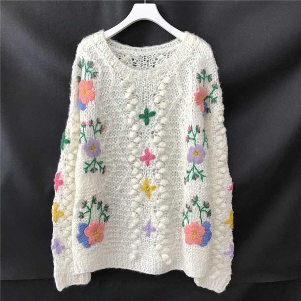 women's sweaters embroidery pattern sweater design elegant women runway loose warm knitted pullovers 2021, White;black
women's sweaters embroidery pattern sweater design elegant women runway loose warm knitted pullovers 2021, White;black