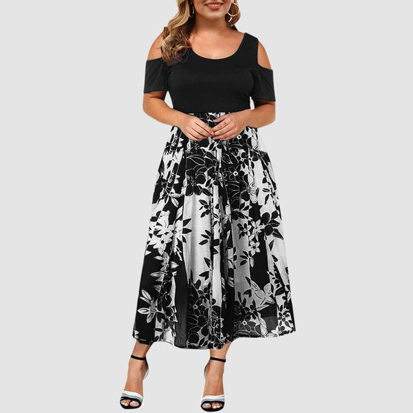 casual dresses 2021 ladies plus size women o-neck strapless draw back lace splicing short sleeve dress rroba zonjash seksi, Black;gray
casual dresses 2021 ladies plus size women o-neck strapless draw back lace splicing short sleeve dress rroba zonjash seksi, Black;gray