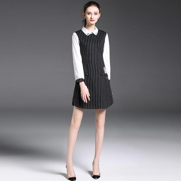 casual dresses women outfit vertical stripes leisure chiffon long sleeve dress european fashion lady vestidos party clothing s-xl, Black;gray
casual dresses women outfit vertical stripes leisure chiffon long sleeve dress european fashion lady vestidos party clothing s-xl, Black;gray