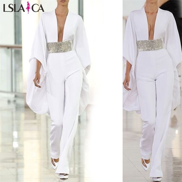 women's white deep v slim temperament commute elegant jumpsuit autumn 210515, Black;white
women's white deep v slim temperament commute elegant jumpsuit autumn 210515, Black;white