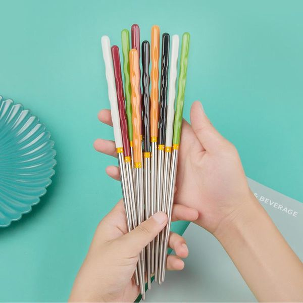chopsticks multiple colors 5 pairs japanese 304 stainless steel metall sushi sticks dinnerware grade stick non-slip
chopsticks multiple colors 5 pairs japanese 304 stainless steel metall sushi sticks dinnerware grade stick non-slip