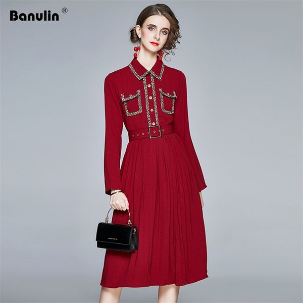 banulin autumn runway long sleeve pleated midi dress lady work bottons up party dresses black red christmas winter 210603, Black;gray
banulin autumn runway long sleeve pleated midi dress lady work bottons up party dresses black red christmas winter 210603, Black;gray
