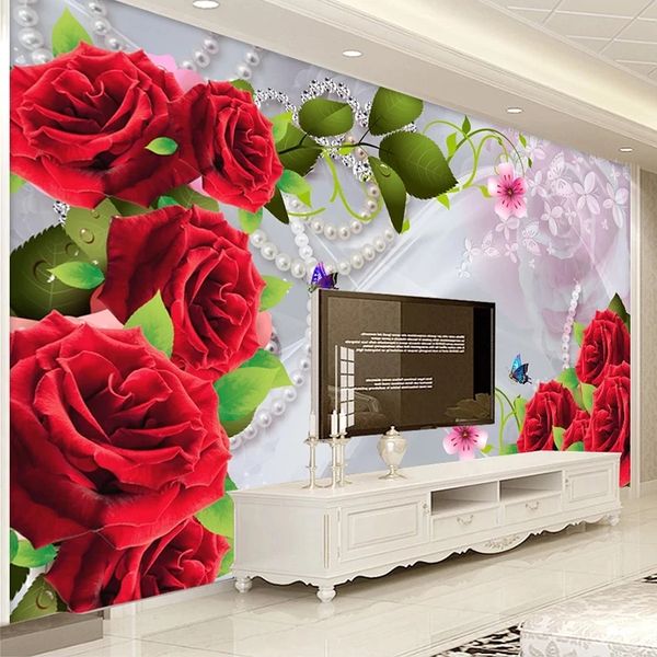 new arrive custom p 3d waterproof silk cloth red rose flowers tv background wall living room bedroom decor mural wallpaper
new arrive custom p 3d waterproof silk cloth red rose flowers tv background wall living room bedroom decor mural wallpaper